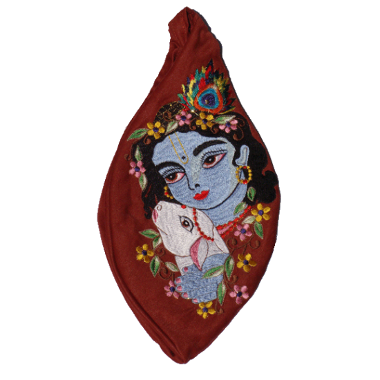 Bead Bag Sri Krishna mit Kalb (bestickt)