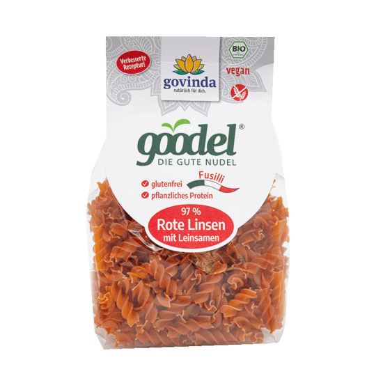 Bio Goodel Rote Linsen Fusilli, 250g Bio Goodel Rote Linsen Fusilli, 250g