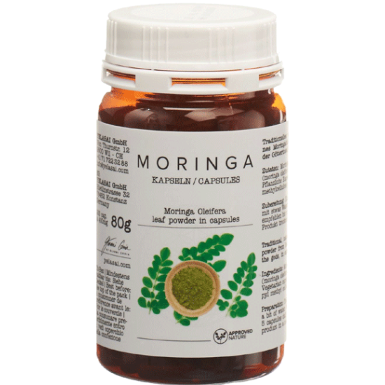 Bio Moringa Blattpulver Kapseln, 80g