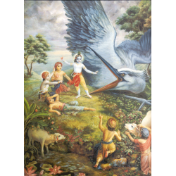 Krishna defeats Bakasura (Poster)