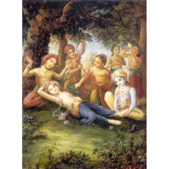 Krishna massiert Balarama (Poster)
