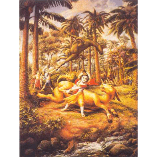 Krishna & Balarama bezwingen Dhenuka (Poster)