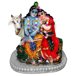 Divine Couple Murti mit Kuh