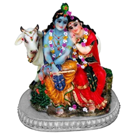 Divine Couple Murti mit Kuh