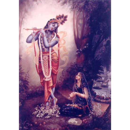 Radha verehrt Krishna (Foto)