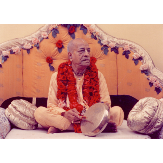 Srila Prabhupada mit Gong (Foto)