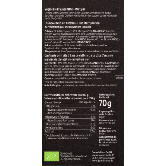 Vegane Bio Pralinés – Dattel-Marzipan
