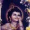 Krishna als Baby im heiligen Ort Vrindavan, Indien.